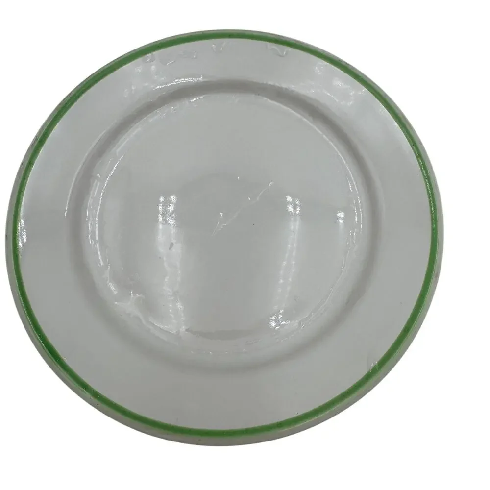 Duktig Ceramic Tea Plates Petit Fours Plates Set/4 Pink Yellow Blue Green Rims